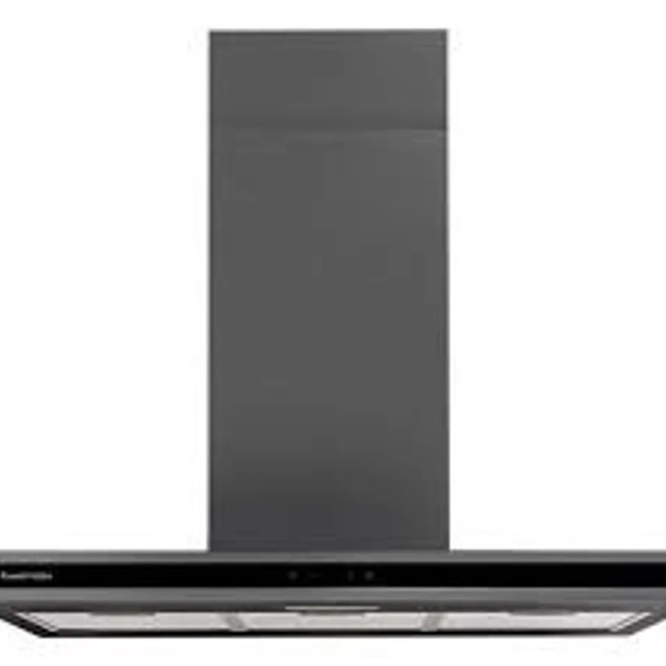 BOXED RUSSELL HOBBS 90CM MIDNIGHT ISLAND COOKER HOOD - DARK STEEL