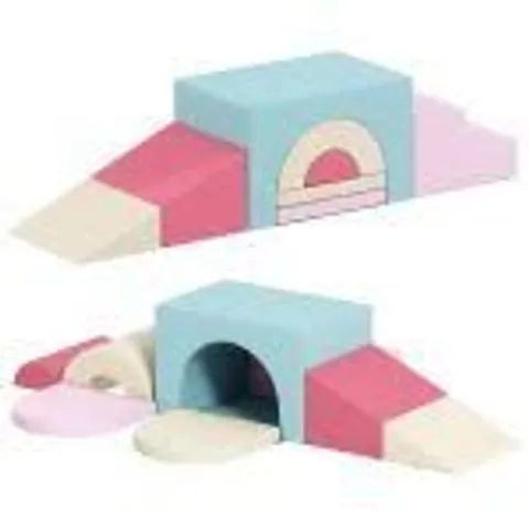 BOXED COSTWAY PINK FOAM CLIMBING INDOOR BLOCK SET 7 PIECE