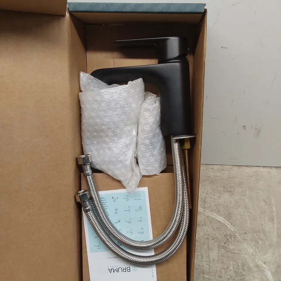 BOXED BRUMA NAUTIC BASIN MIXER WITH PUSH-OPEN WASTE - NIGHT SKY 