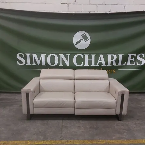 QUALITY DESIGNER ITALIAN MADE ASHLEY 2 SEATER ELECTRIC RECLINER LEATHER SOFA