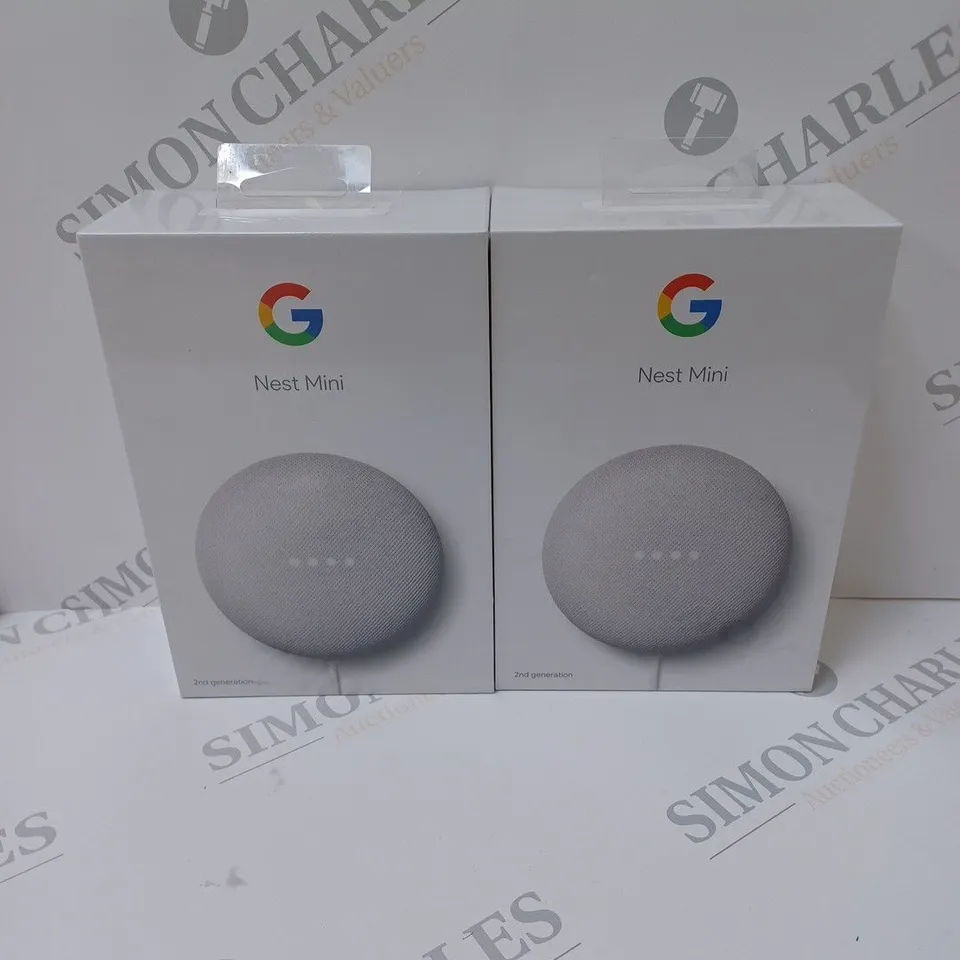 2 BRAND NEW BOXED GOOGLE NEST MINI 2ND GEN - CHALK 