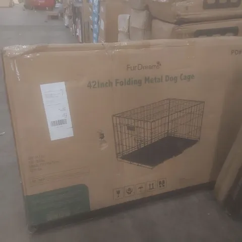 BOXED FUR DREAMS 42" FOLDING METAL DOG CAGE