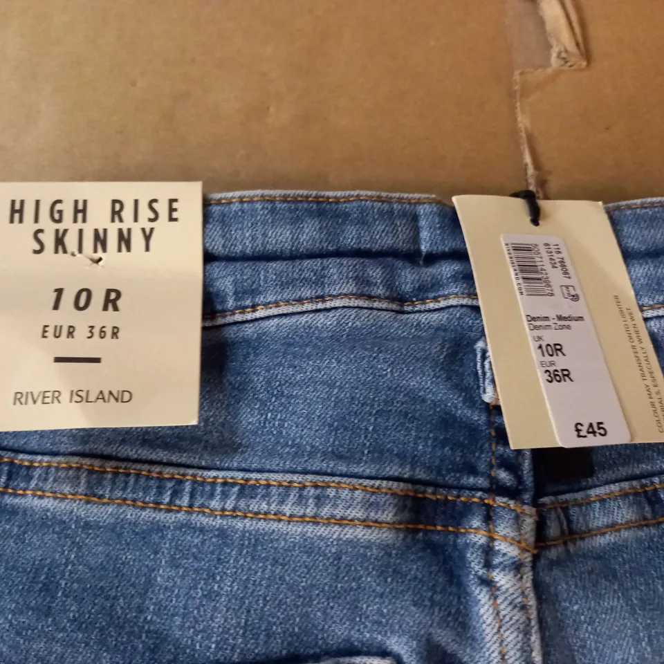 RIVER ISLAND HIGH RISE SKINNY JEANS - UK 10R