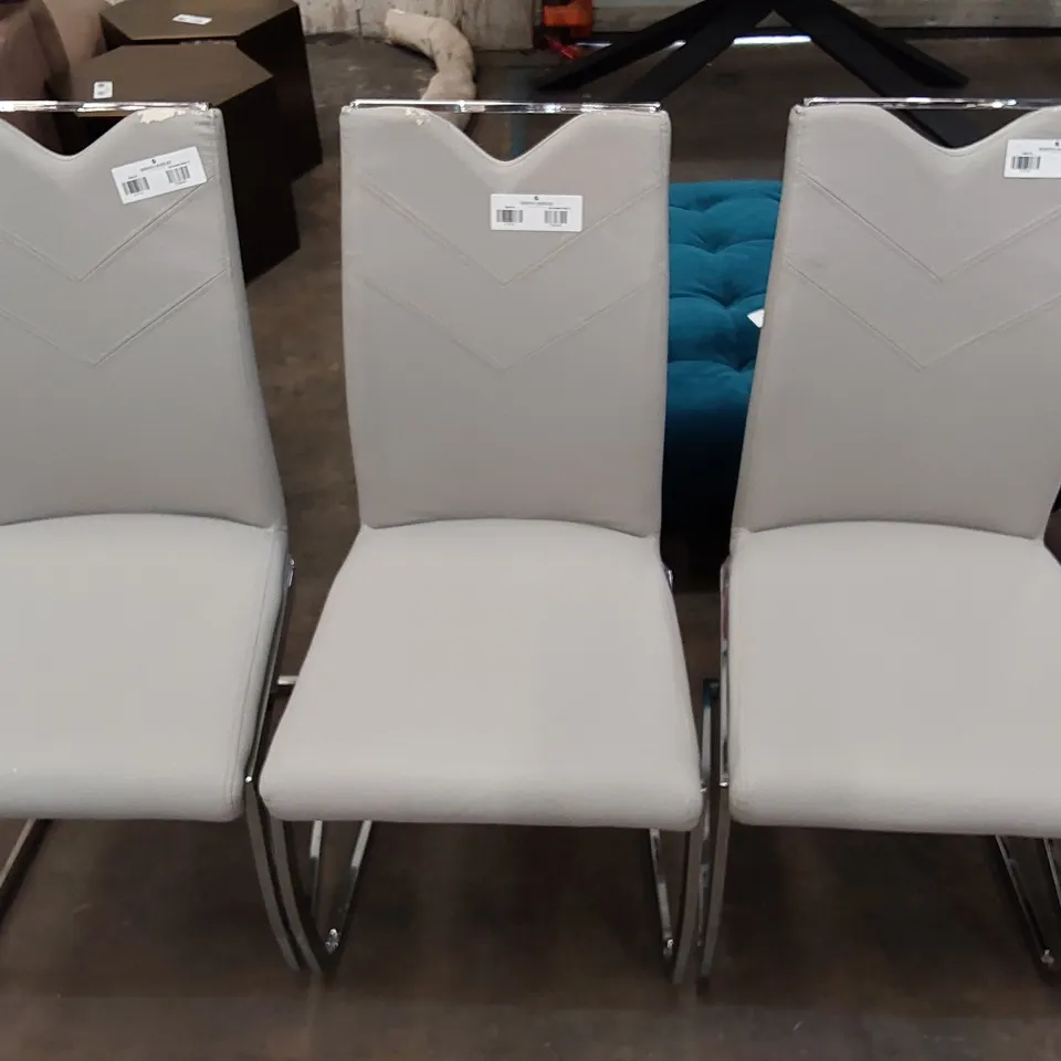 DESIGNER VIGO GREY DINING CHAIRS - SET OF 6 (6 ITEMS)