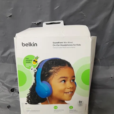 BELKIN SOUNDFORM MINI WIRED ON-EAR HEADPHONES FOR KIDS - BLUE