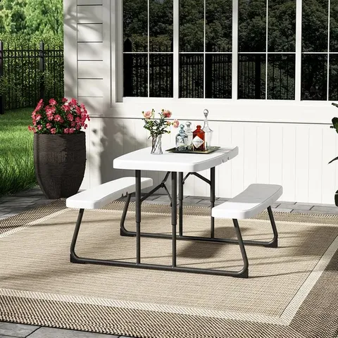 BOXED BRIJIDA RECTANGULAR 4-PERSON 83CM LONG PICNIC TABLE