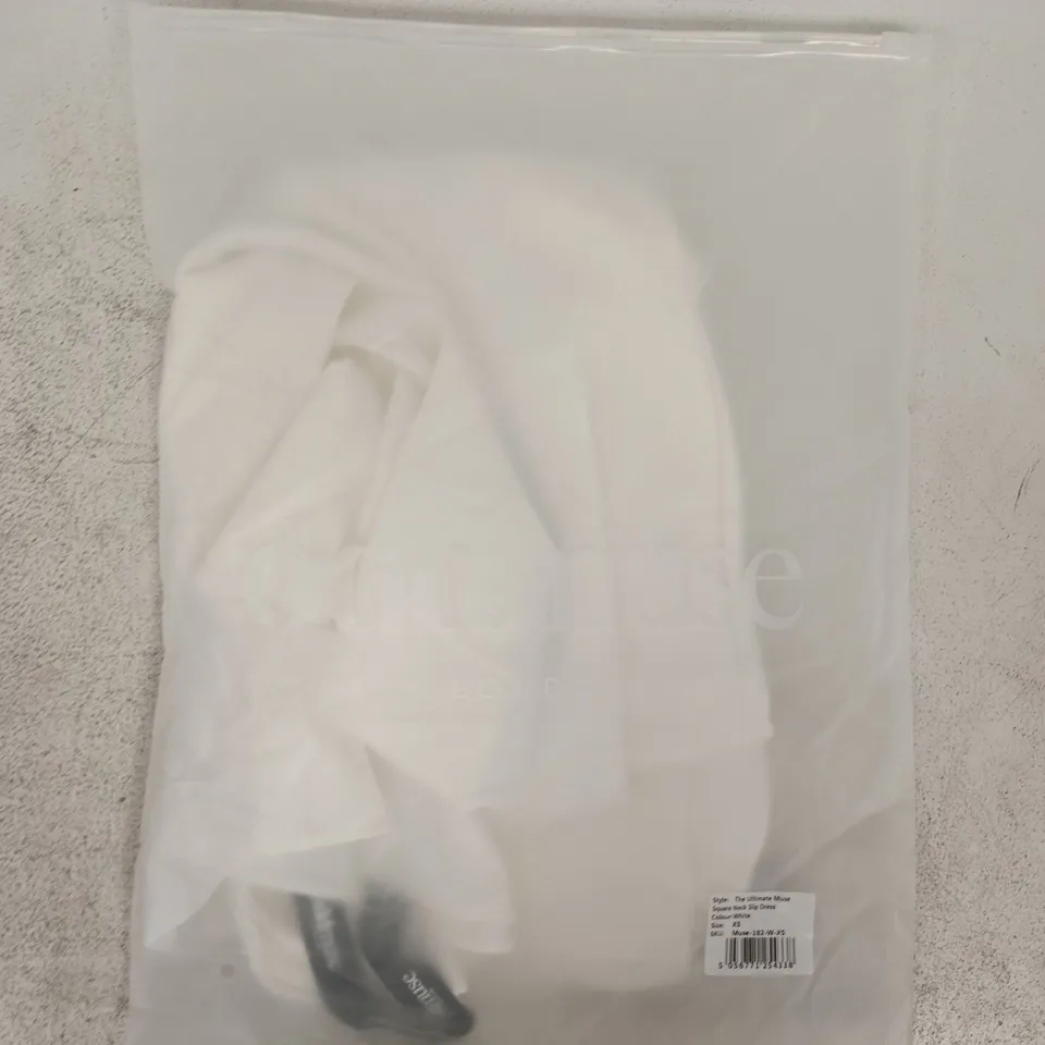 BAGGED ODDMUSE THE ULTIMATE MUSE NECK SLIP DRESS IN WHITE SIZE XS