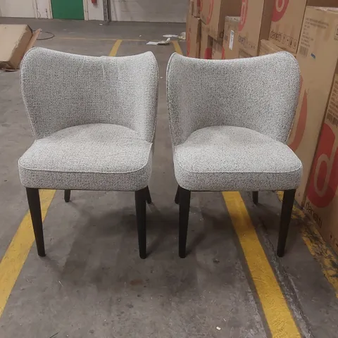 PAIR OF DANETTI EVELYN GREY FABRIC DINING CHAIRS