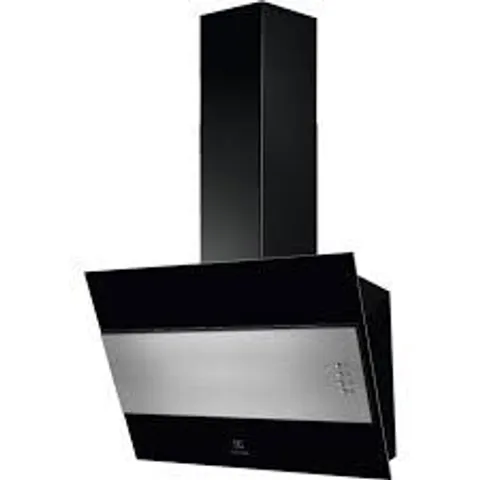 BRAND NEW BOXED ELECTROLUX LFV316Y 60cm DESIGNER ANGLED HOOD IN BLACK & STAINLESS STEEL