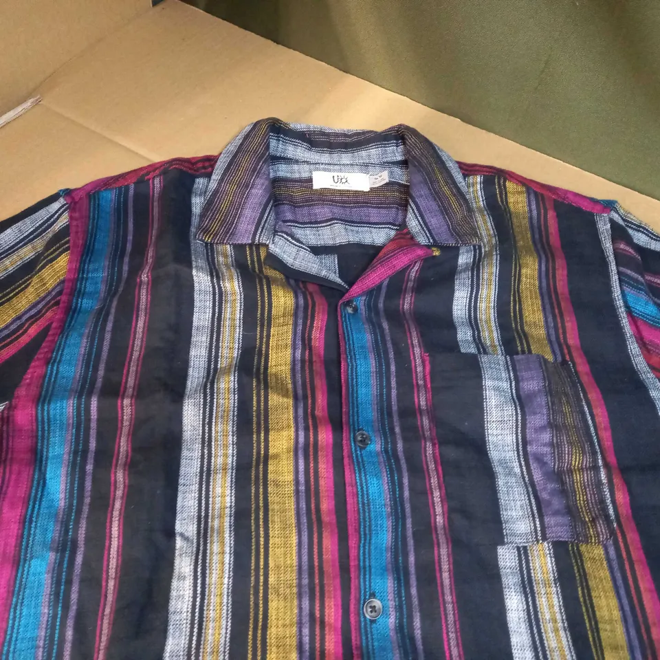 URBAN OUTFITTERS BLACK/RAINBOW MENS SHIRT - MEDIUM