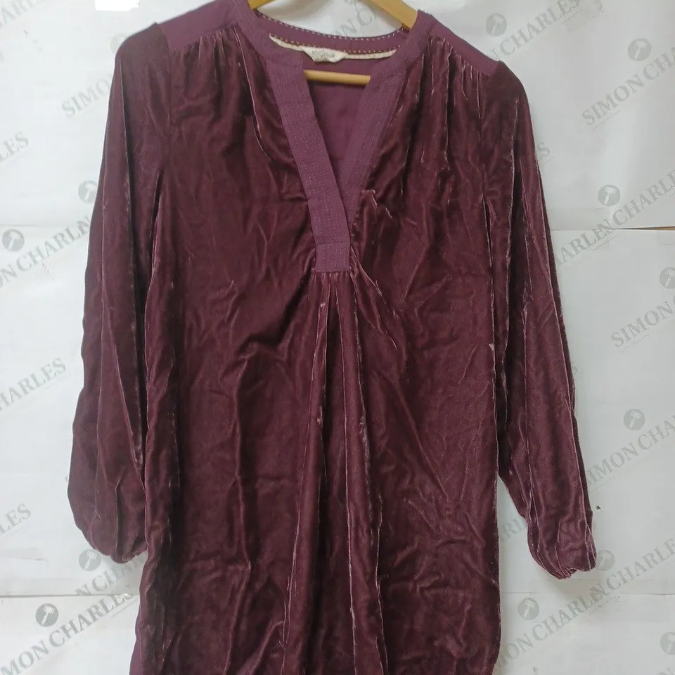 THE WHITE STUFF KINGSLEY TUNIC DARK PLUM SIZE 8