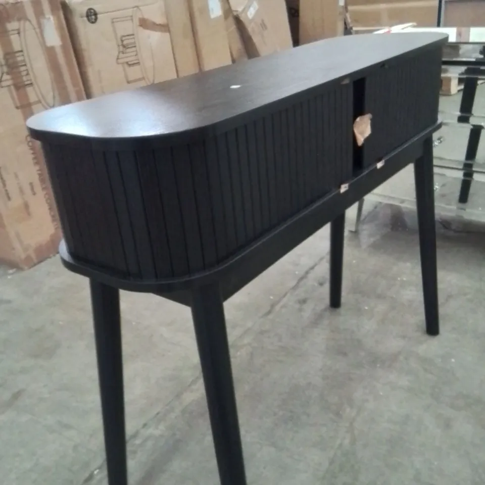 SUIRE CONSOLE TABLE BLACK WITH SLIDERS DRAWERS