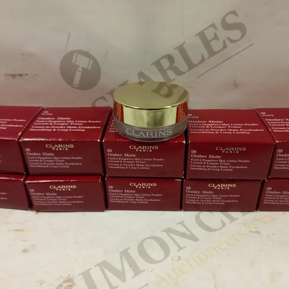 LOT OF 10 CLARINS OMBRE MATTE 9-IVORY EYESHADOW 7G