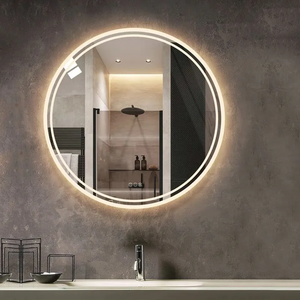 BOXED ALURA ROUND LIGHTED WALL MOUNTED BATHROOM/VANITY MIRROR 