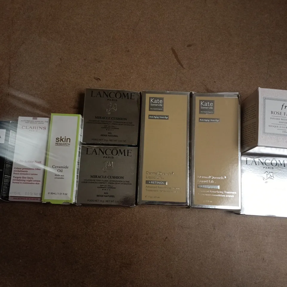 TEN ASSORTED PRODUCTS TO INCLUDE; LANCÔME, KATE SOMERVILLE, CLARINS, FILORGA, FRESH & MORE