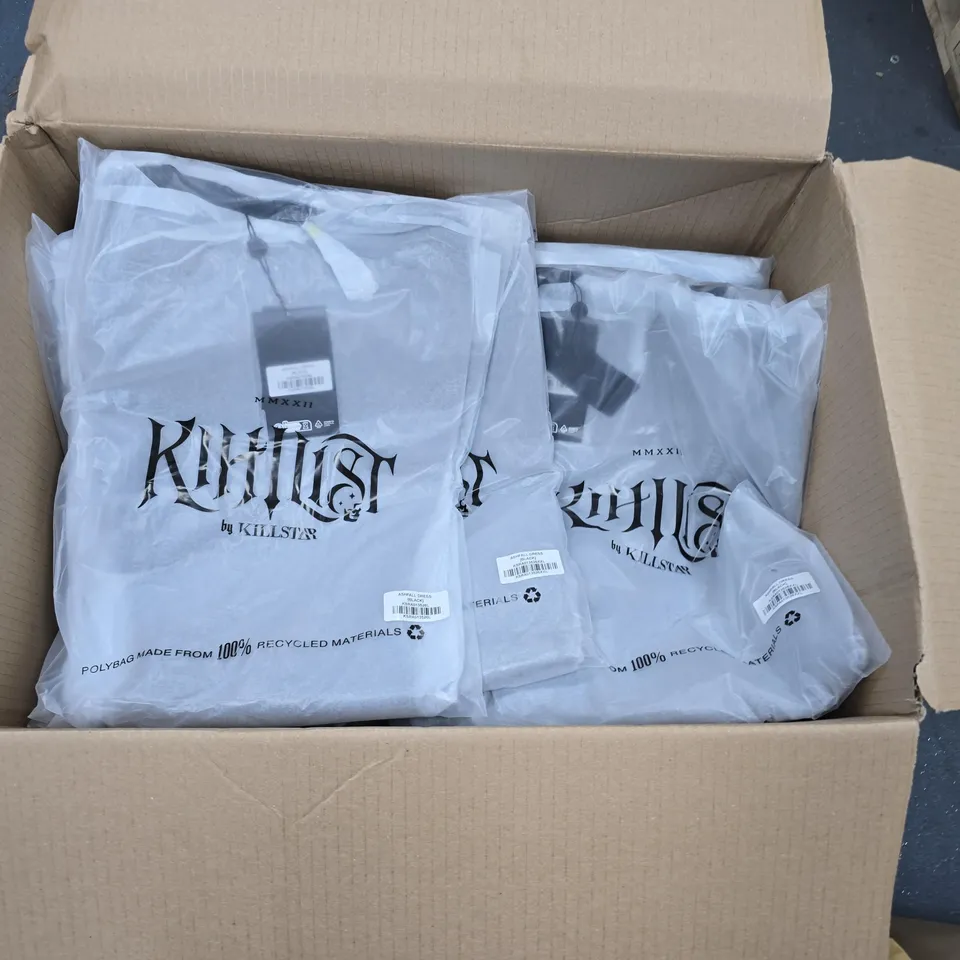 LOT OF APPROXIMATELY 20 BRAND NEW KILLSTAR ASHFALL DRESSES IN BLACK - VARIOUS SIZES