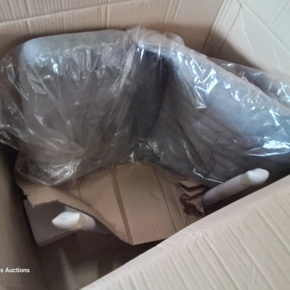 BOXED DESIGNER UPHOLSTERED DINING CHAIR GREY PLUSH FABRIC 
