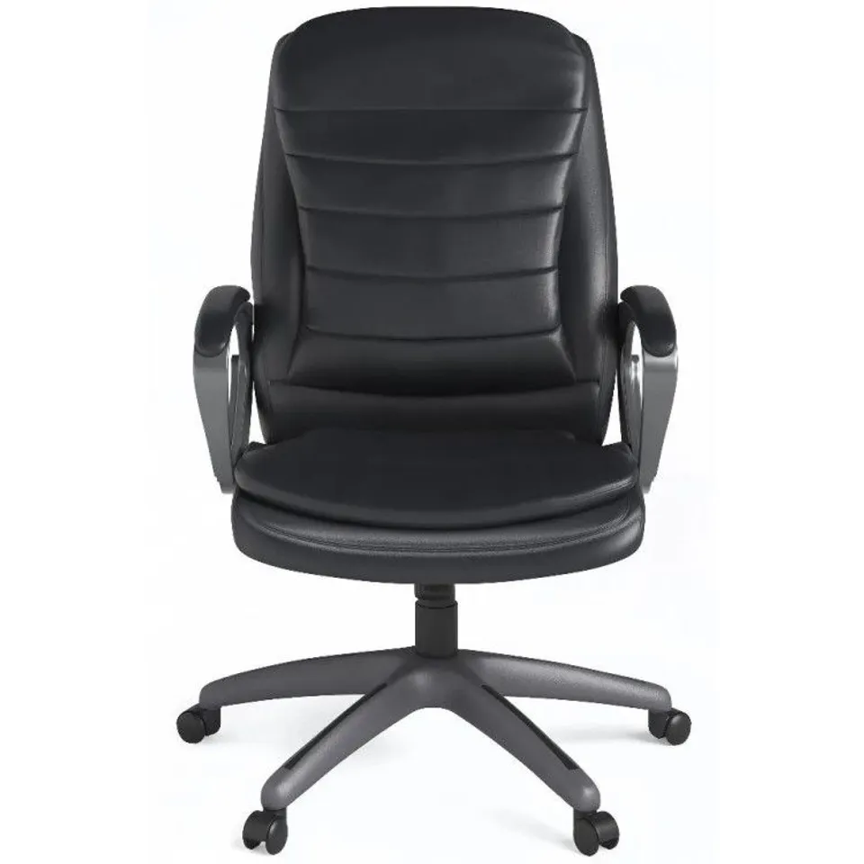 BOXED ALPHASON FURNITURE MAYFIELD BLACK LEATHER OFFICE CHAIR