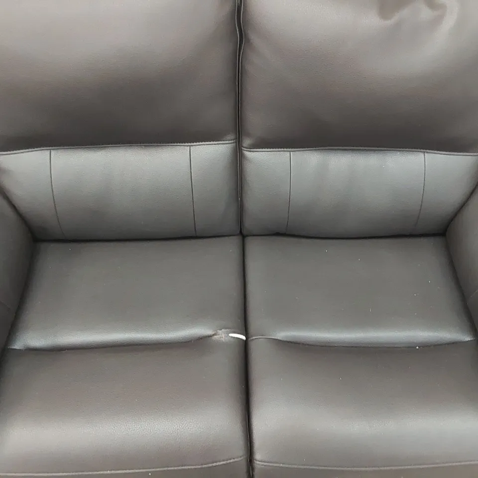 DESIGNER 2 SEATER MANUAL RECLINER FAUX LEATHER SOFA