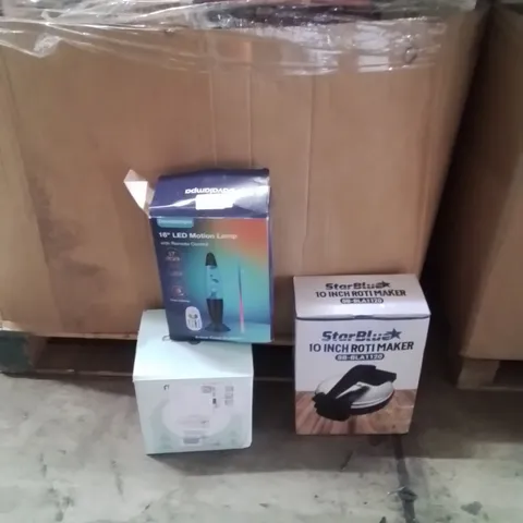 PALLET TO CONTAIN A LARGE QUANTITY OF ELECTRICAL PRODUCTS TO INCLUDE;LED MOTION LAMP,ROTI MAKER,DEHUMIDIFIER 