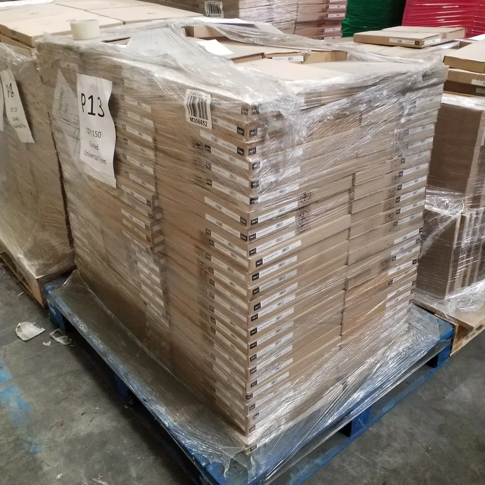 PALLET CONTAINING APPROXIMATELY 150 BOXED CURVED UNIVERSAL TRIMS