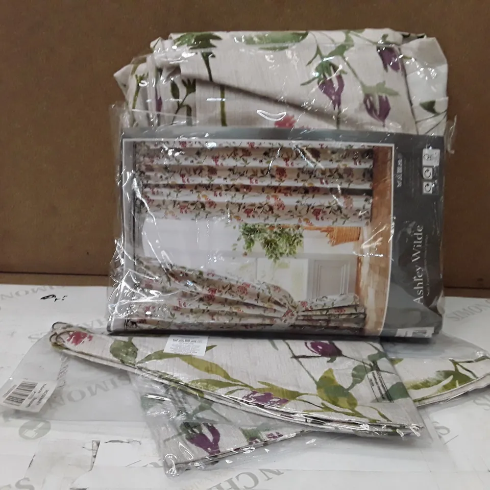 BRAND NEW ASHLEY WILD FULLY LINED PENCIL PLEAT CURTAINS - 229CM X 183CM (RASPBERRY)