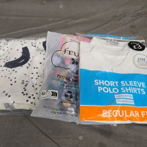 BOX OF APROX 20 ASSORTED ITEMS OF CHILDRENS CLOTHING IN VARIOUS SIZES, STYLES AND COLOURS - COLLECTION ONLY