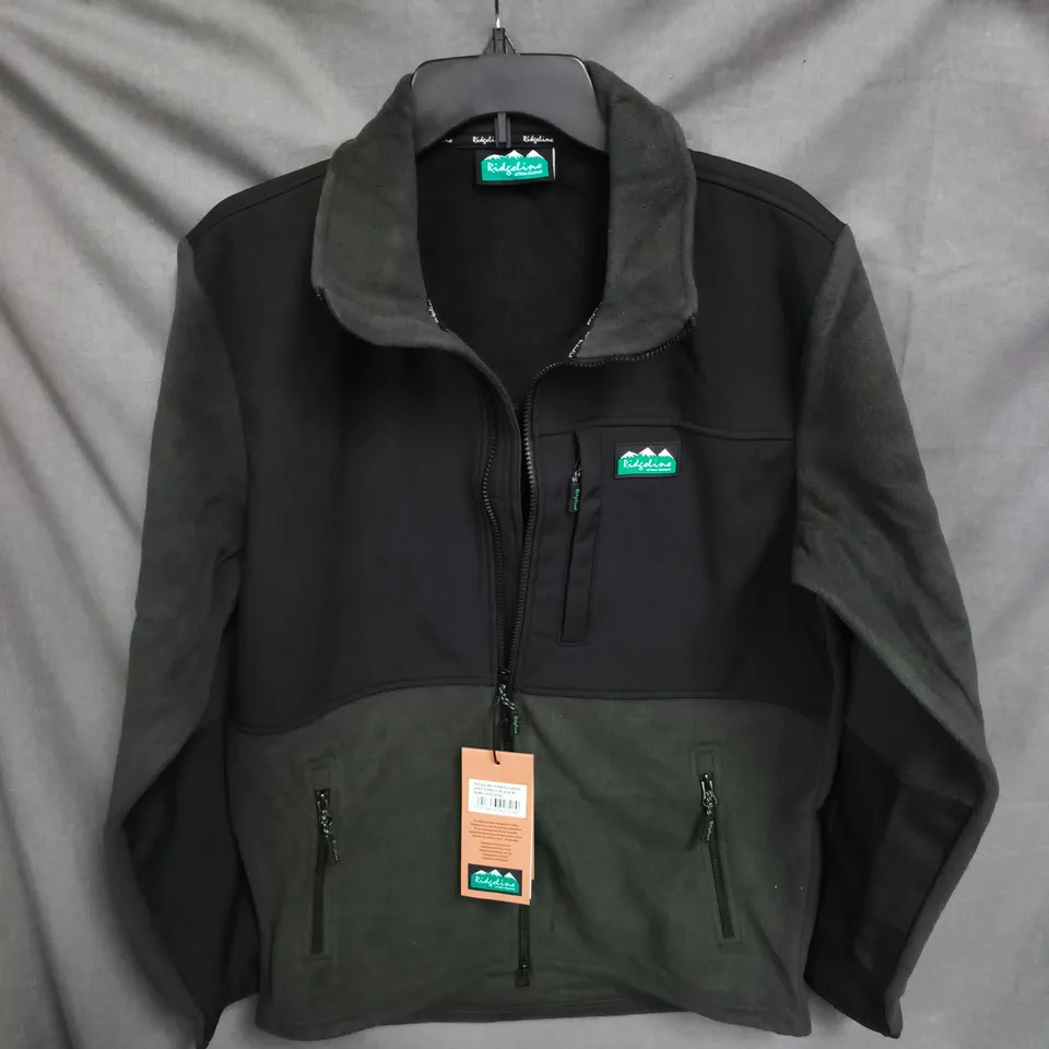 RIDGELINE HYBRID FLEECE JACKET – DEEP FOREST/BLACK, UK M