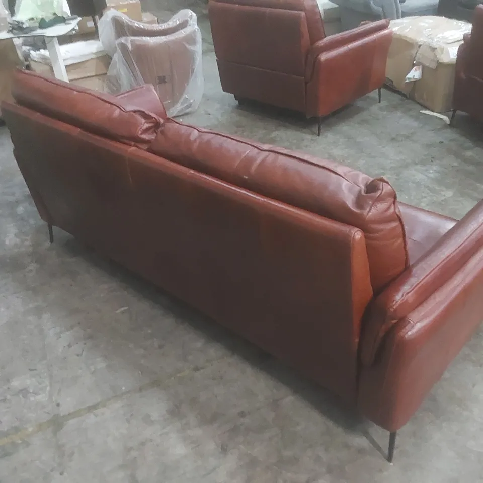 QUALITY DESIGNER ITALIAN MADE BOLZANO LARGE 3 LEATHER UPHOLSTERED SOFA 