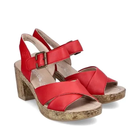 RIEKER HEELED SANDAL RED SIZE 4