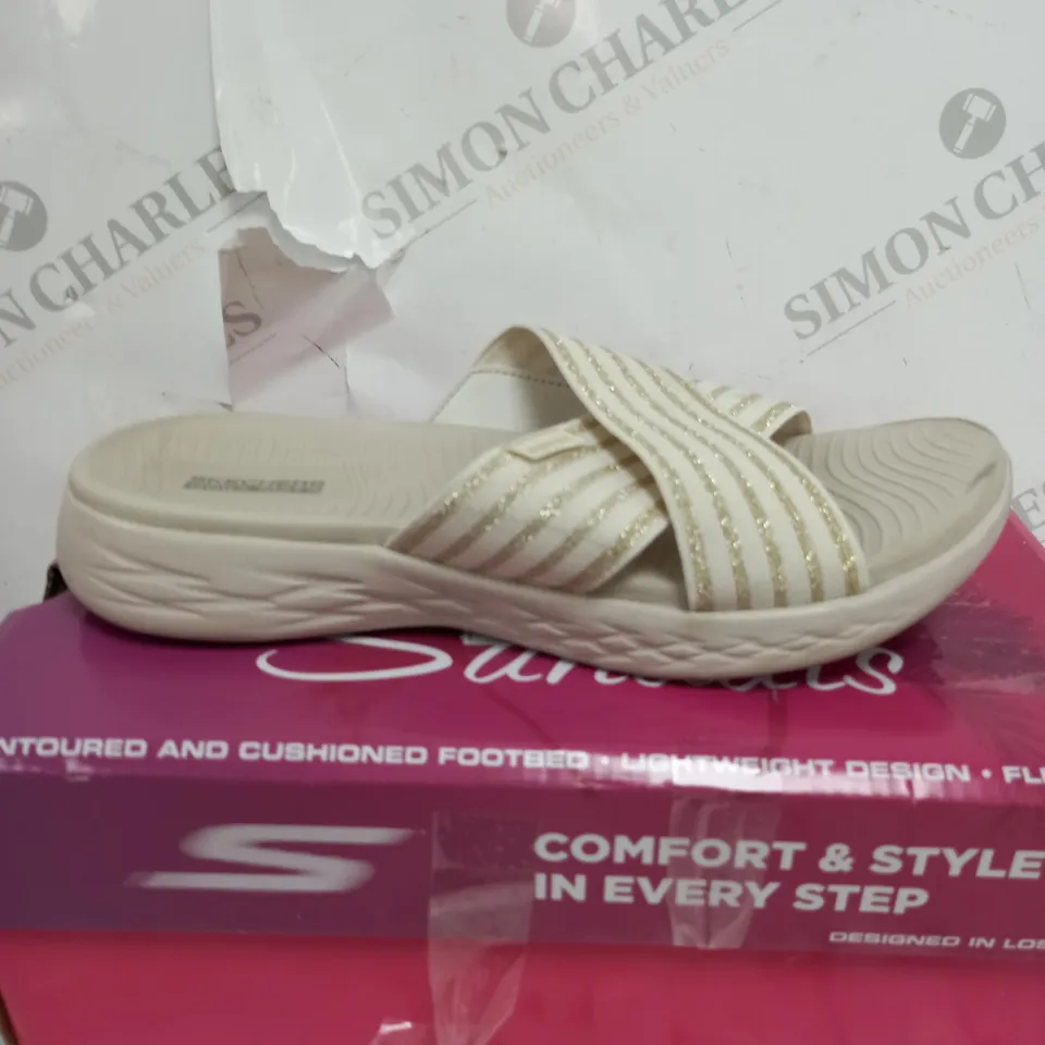 BOXED SKETCHERS GO WALK SANDALS - SIZE 5