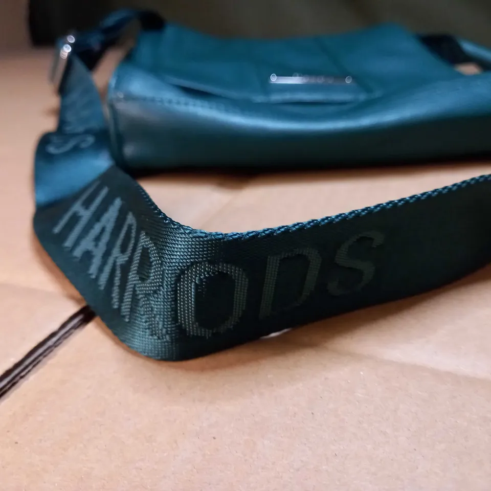 HARRODS GREEN SATCHEL STYLE BAG