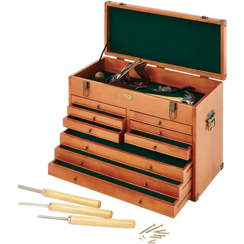BOXED CLARKE CMW-9B 9 DRAWER WOODEN MACHINIST TOOL CHEST