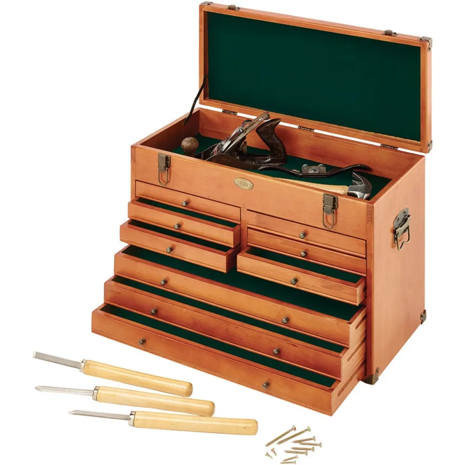 BOXED CLARKE CMW-9B 9 DRAWER WOODEN MACHINIST TOOL CHEST