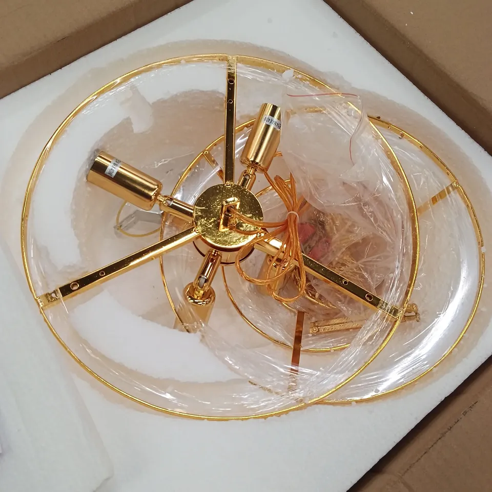 BOXED CHANDELIER LIGHT PENDANT - GOLD (1 BOX)