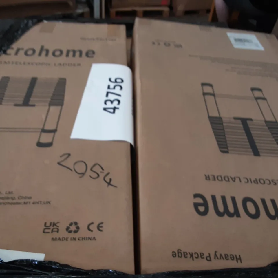 PALLET OF 49 BOXES OF ACROHOME TELESCOPIC LADDERS