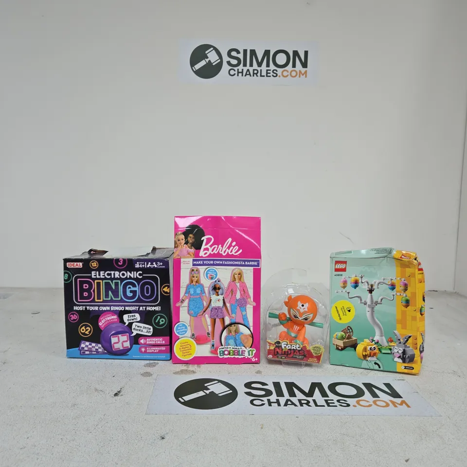 BOX OF APPROXIMATELY 10 ASSORTED TOYS INCLUDING ELECTRONIC BINGO, LEGO EASTER BUNNY AND CHICK EGG HUNT AND KOOL SPEED 2023 NISSAN GT-R NISMO (R35)
