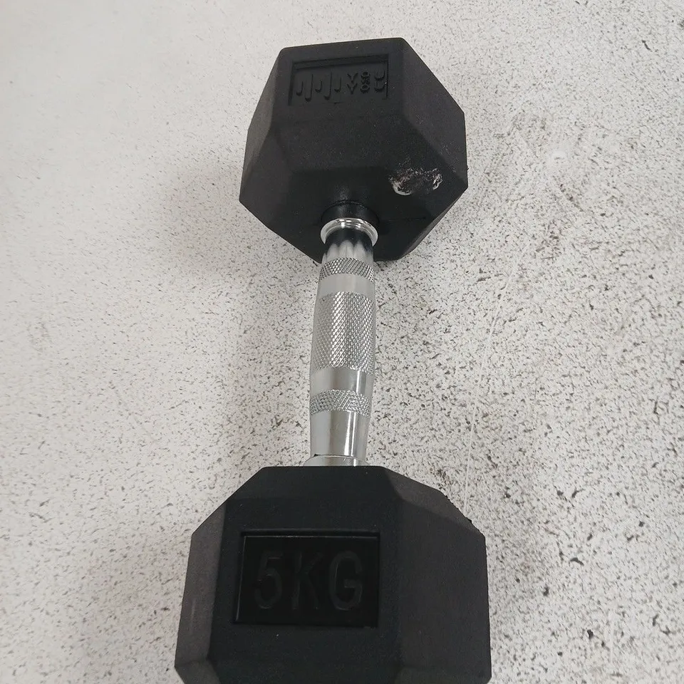 5KG RUBBER HEX DUMBBELL