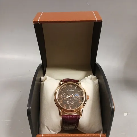 MENS LA BANUS WATCH – GOLD COLOUR CASE – LEATHER STRAP