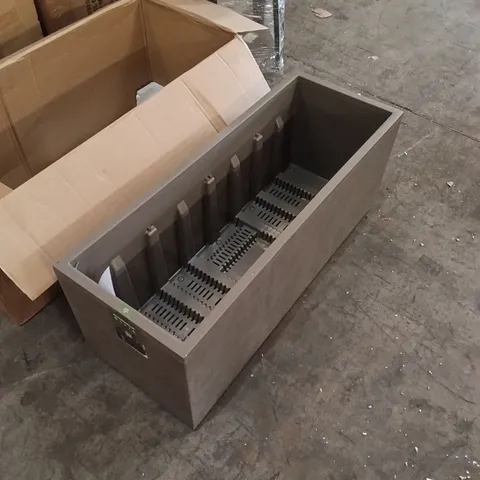 BOXED PEROMA MILLENNIUM SERIES SQUARE PLANTER - MATTE GREY (1 BOX)