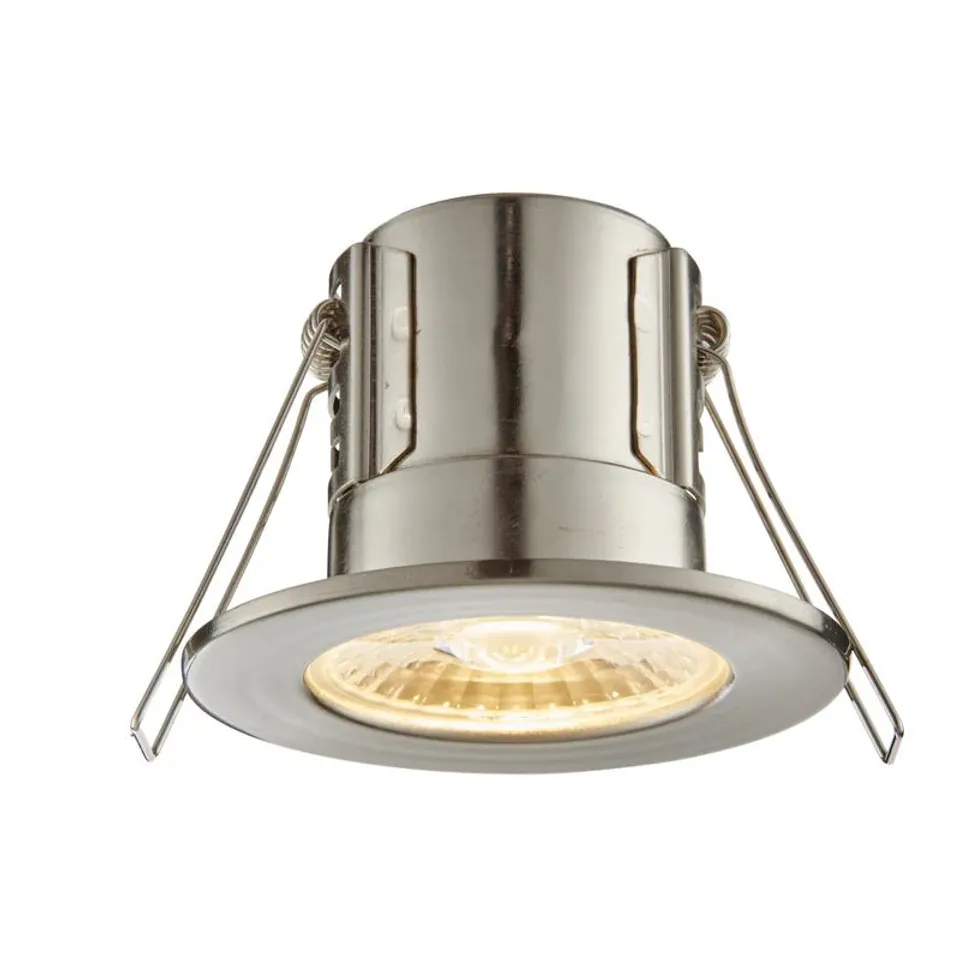 BOXED SAXBY LIGHTING SHIELDECO 500 IP65 LED RECESSED LIGHT SATIN NICKEL FINISH WARM WHITE