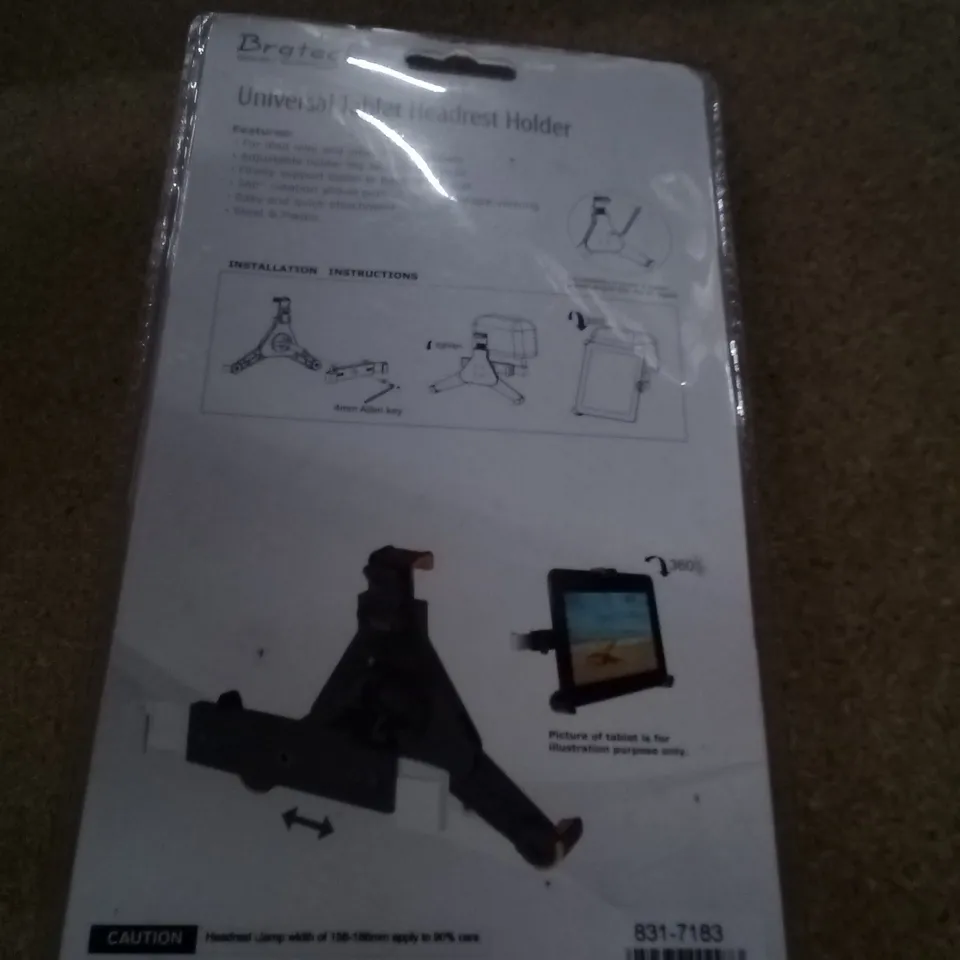 SEALED BRATECK UNIVERSAL TABLET HEADREST HOLDER PAD4-12S