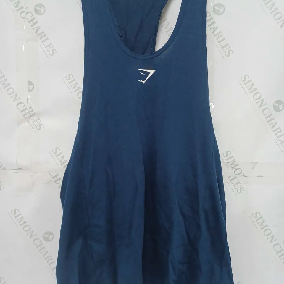GYMSHARK CLASSIC REACT STRINGER TANK TOP IN NAVY - MEDIUM