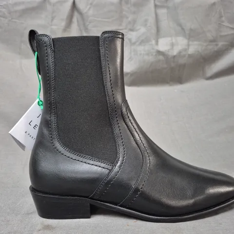 BOXED PAIR OF AND/OR PARISA ANKLE BOOTS IN BLACK SIZE 6