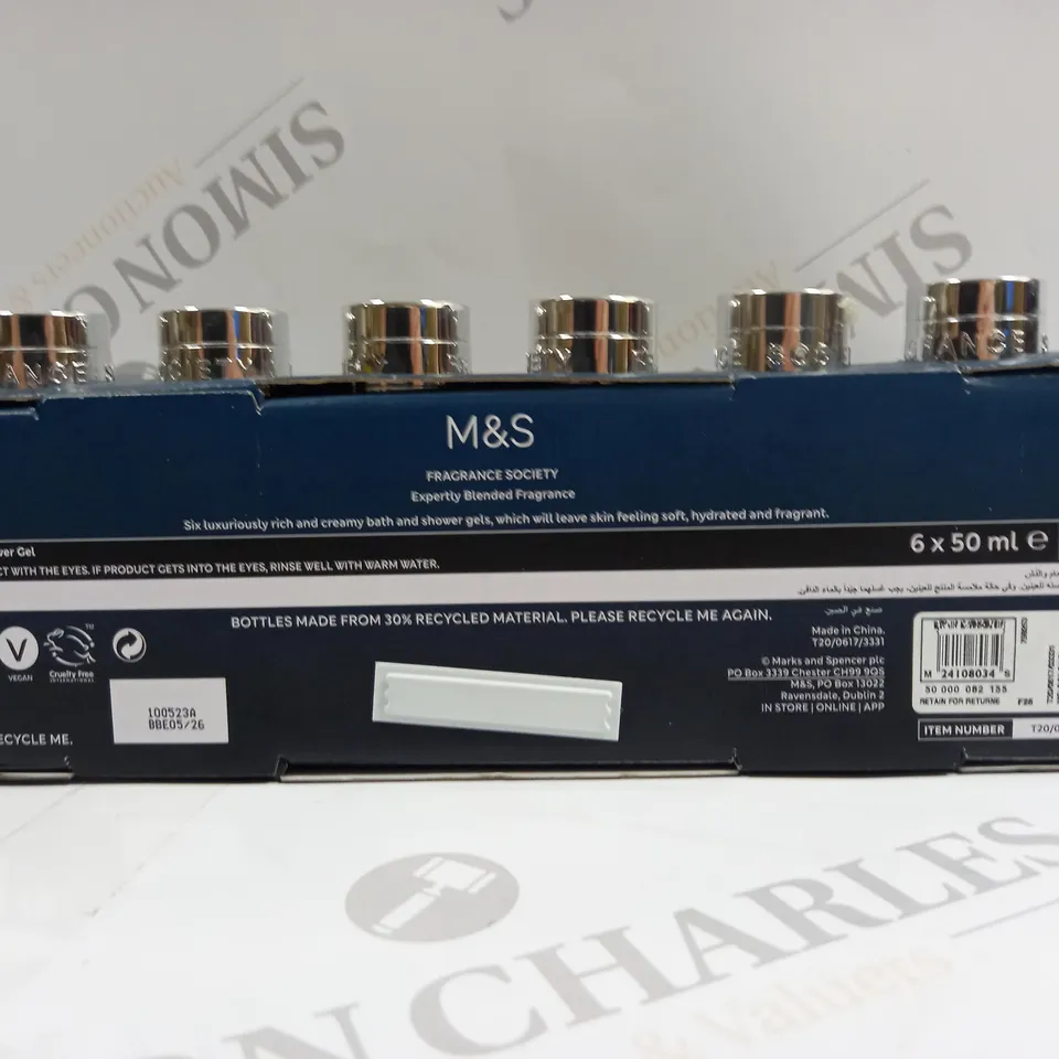M&S FRAGRANCE SOCIETY BATH & SHOWER GEL COLLECTION X6 PIECES 