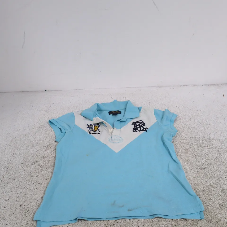 POLO RALPH LAUREN POLO SHIRT – LIGHT BLUE WITH WHITE CHEVRON, XL CHILDRENS