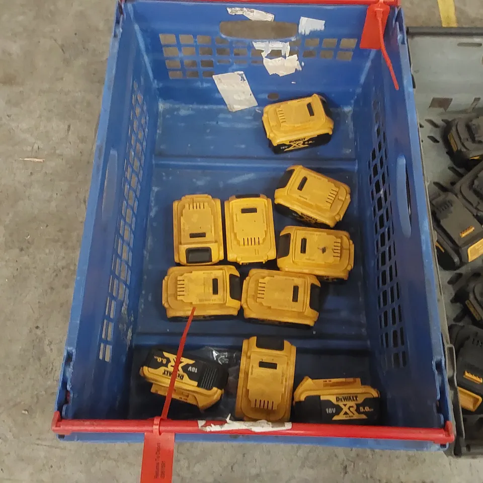 LOT CONTAINING APPROXIMATELY 18 DEWALT LI-ION BATTERIES AND OTHER ASSORTED ITEMS