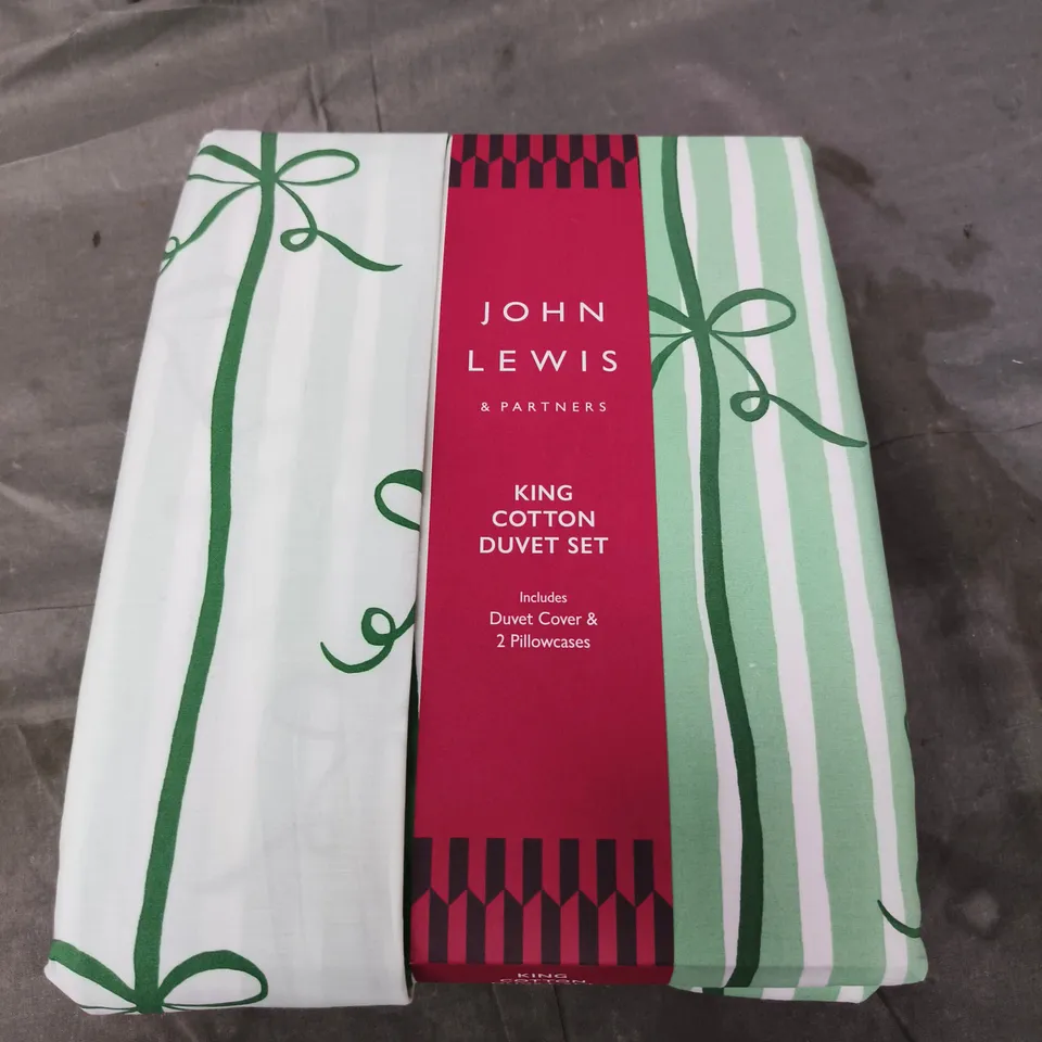 JOHN LEWIS & PARTNERS KING COTTON DUVET SET – KING SIZE