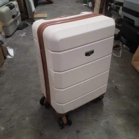 LUGG 40CM JETSET SUITCASE - CREAM/BROWN