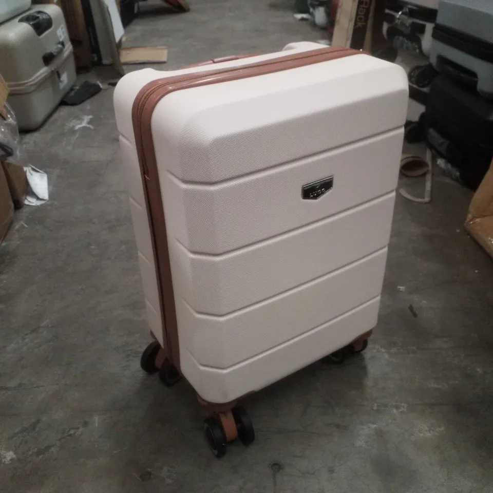 LUGG 40CM JETSET SUITCASE - CREAM/BROWN